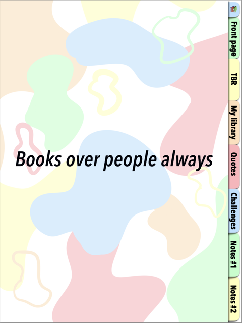 My new BOPA (Books Over People Always) Planner